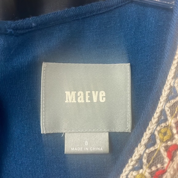 Anthropologie Maeve Grey Embroidered Sleeveless Dress - Picture 7 of 12